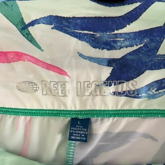 Reel Legends Womens Tropical Print Palazzo Pants L Polyester/Spandex - Picture 4 of 11